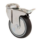 Колеса поворотні з отвором і гальмом